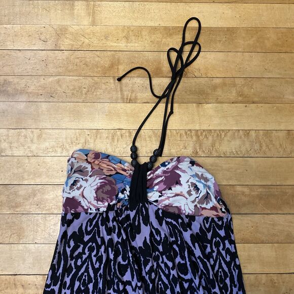 Saint Tropez West Dress Women’s Size 6 Halter Floral Maxi Colorful - Picture 2 of 12